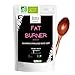 Thé Infusion Fat Burner Booster + Une cuillère à thé Energie Brûle Graisse Spiruline Guarana Maté Matcha Tisane 100% Vegan Coupe faim Détox Puissant Antioxydant Brûle graisse Amincissant minceur
