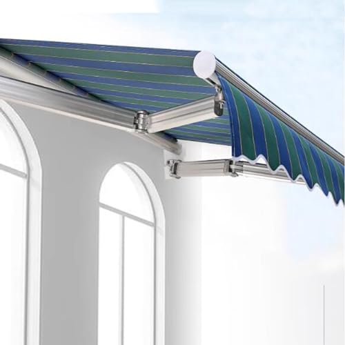 Tissu d'ombrage d'auvent rétractable 16x10ft bâche polyester terrasse patio extérieur - 4