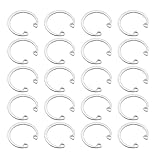 QUARKZMAN 20 Stück Sprengringe 20mm Sicherungsscheiben 304 Edelstahl Innen-Sicherungsscheiben Sicherungsringe C-Ringe Für Nutenwellen Bolzen Silberfarben