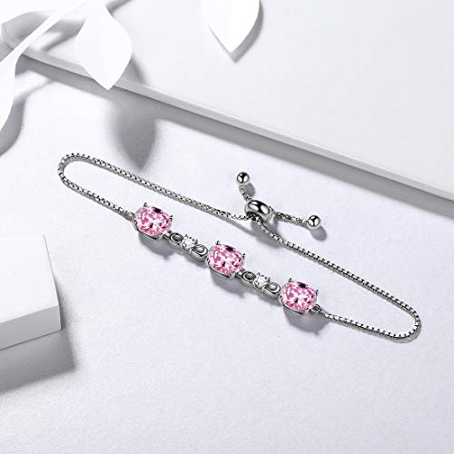 Aurora Tears 925 Sterling Silver 12 Birthstones Necklace/Earring/Ring/Bracelet Women Birthstone Pendant Crystal Fashion Birthday Jewelry Christmas Gift for Girls Women - Image 5