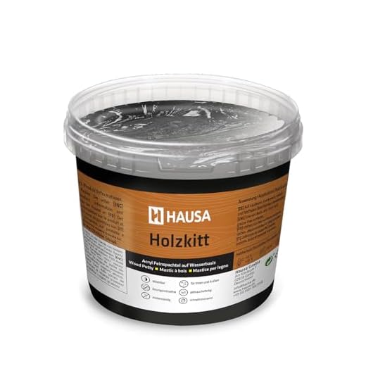 HAUSA Holzkitt 1 kg Schwarz Holzspachtelmasse, Kitt für Holz, Holzspachtel/Füllmasse zum Reparieren von Holzschäden gebrauchsfertig ausgezeichnete Füllkraft schnelltrocknend rissbeständig