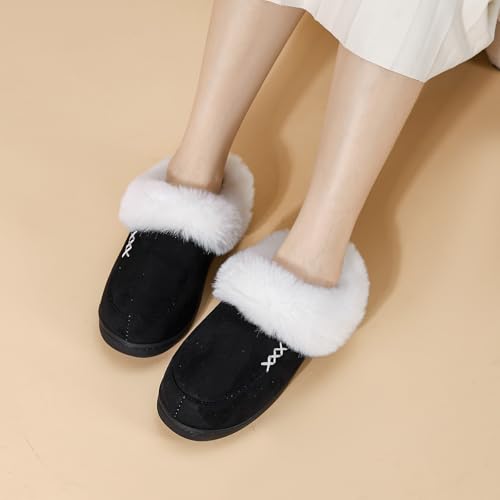 Cathalem Slippers for Women 2025,Women's Indoor Outdoor Closed Toe Slippers Soft Cozy Scuff Non Slip Warm Slipper with Wide Widths2
