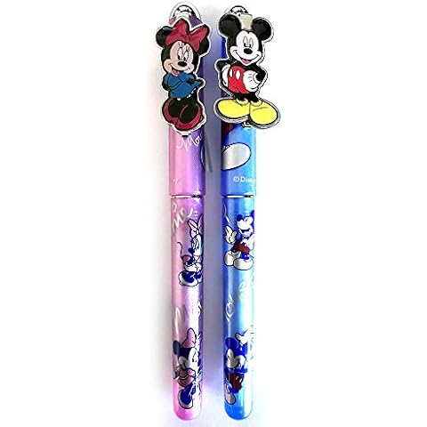 Anrox Supply Co. Mickey & Minnie Mouse Light Pink Sky Blue 2PCS Pen Set Cover