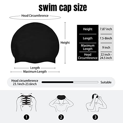 Zando Adult Silicone Swim Cap For Men Highly Elastic Swim Caps For Women Swimming Long Hair Bathing Caps For Women Swimming To Keep Hair Dry Waterproof Swimming Caps Grey #TOP6