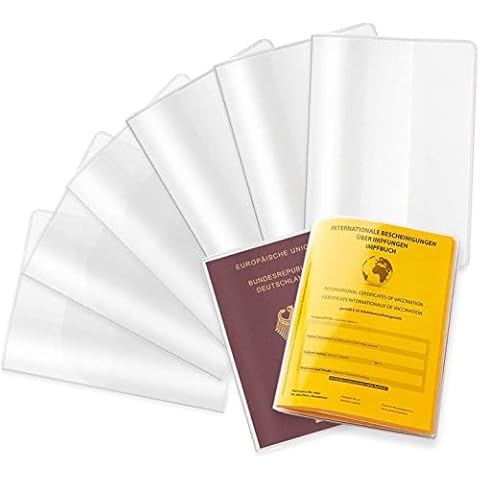 BillyBath Vaccination Certificate Cover for Adults Children - Tear-Resistant Protective Cover Vaccination Card Transparent Passport Cover Passport Cover 93 x 130 mm, Pack of 6 Cover