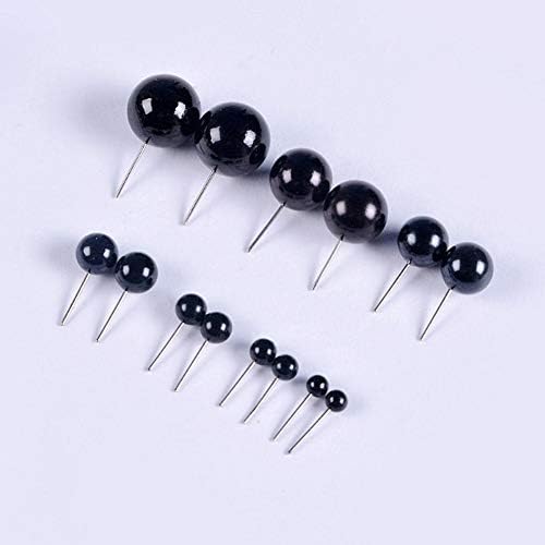 FSSTUD 100 PCS Mini Black Beans Needle Type Eyes Balls Glass Eyes for Puppets Dolls Crafts 8mm