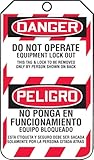 Accuform, Danger Do Not Operation Equipment Lock OutBilingual Message, Lockout Tags, US Made OSHA Compliant Tags, Temperature & Water Resistant RP-Plastic, 5.75