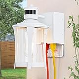 Dusk to Dawn Motion Sensor Outdoor Lights with GFCI Outlet, UL ETL Listed Anti-Rust 3 Lighting Modes
