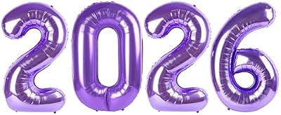 Purple 40-Inch 2026 Number Balloon for Parties