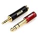 1/4" to 3.5mm Headphones Adapter for Audio Connector Cables, Upgrade JEEUE 3.5mm(1/8") TRS to 6.35mm Stereo Pure Copper Jack Adaptor Bring You Professional Sound (Fashion Black+Red)