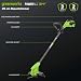 Greenworks 24V Akku-Rasenmäher Li-Ion 24V, 33 cm Schnittbreite, bis 280 m², kabelloser Rasentrimmer mit automatischem Futterkopf, inkl. 1 x 4 Ah Akku und Ladegerät,3 Jahre Garantie- MTCK24B410-01