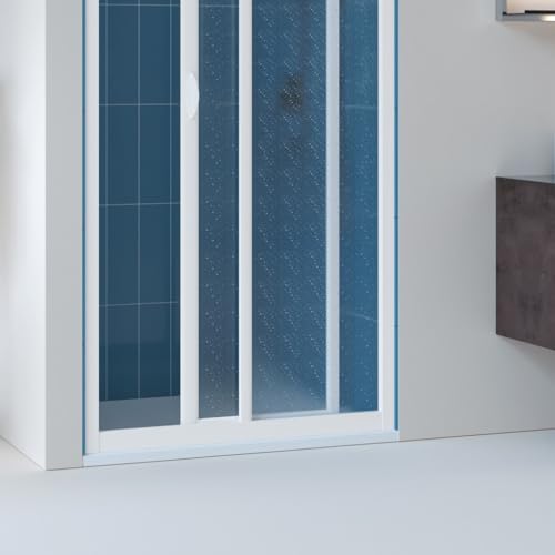 Porta Doccia Scorrevole Acrilico E Pvc Bianco Nicchia H.185Cm Box Doccia (100Cm (100-90Cm)) - 6
