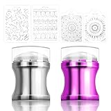 【El paquete incluye】 Estampador de gelatina para decoración de uñas con juego de raspadores incluido 2 estampadores de gelatina para decoración de uñas y 2 raspadores. El patrón de la placa de impresión de uñas se da al azar.