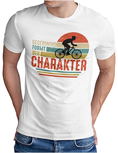 T-shirt de vélo inscription Gegenwind blanc en coton OM3