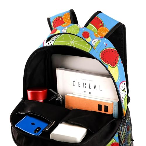 Sac à dos tranches de fruits multicolore avec grand volume de rangement - 4