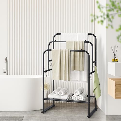Amazon.com: Kayfia 40" Tall Standing Towel Rack for Extra Large Towel ...
