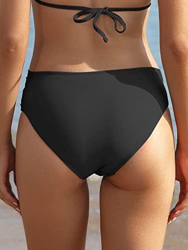 SHEKINI Women's Bikini Bottom Twist Front Cheeky Swimsuit Ruched Bathing Suit Bottoms