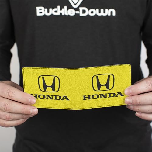 Buckle-Down Standard PU Bifold Wallet-Honda Yellow/Black, Multicolor, 4.0" x 3.5"4