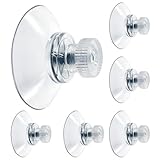 Biaungdo 6 Pack 32mm Suction Cups with Screws Nut, Clear PVC Sucker Pads Holder, Plastic Strong Sucker Suction Cup Holder for Window, Bathroom Wall, Car Shade, Home Decoration