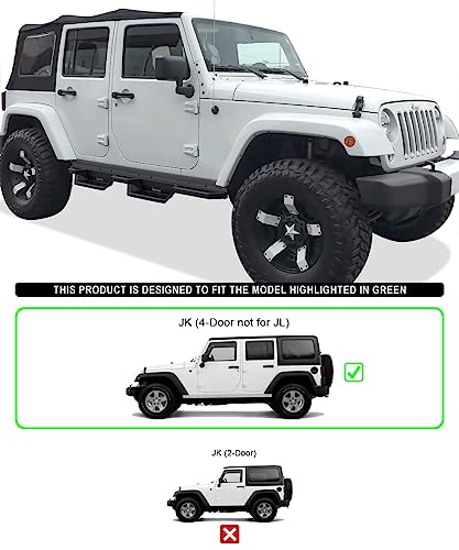Estribos de Acero Inoxidable 6.5 pulg para Jeep Wrangler JK miniatura 2