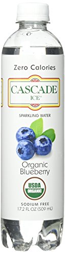 Cascade Ice Organic Sparkling Water, Blueberry, 17.2 Fluid Ounce (Pack of 12)