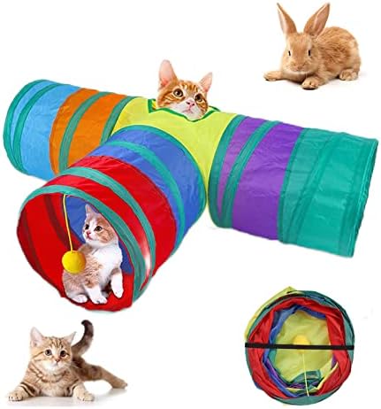Túnel para Gatos 3 Vías Túneles Plegable Juguete Tubo Interactivo