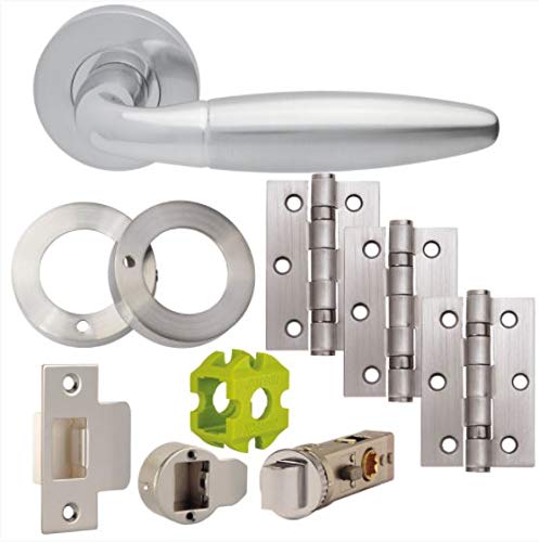 Jigtech JTB82065 Parma Door Pack-Privacy-Polished Satin Chrome — image 1