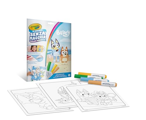 CRAYOLA - Color Wonder, Set de Coloriage avec 18 Pages à Colorier et 4 Marqueurs Sans Tache, Thème Bluey, Activité Créative pour Enfants, Âge 3,4,5 Ans, Réf....