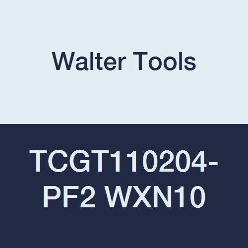 TCGT110204-PF2 WXN10 Carbide Tiger-Tec Positive Indexable Turning Insert, 1/64" Corner Radius, 1/4" IC, 3/32" Thick, 0.008" - 0.098" Depth of Cut (Pack of 10)