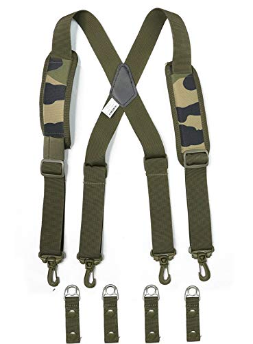 Melotough Tactical Heavy Duty bretelle, Police bretelle per cintura bretelle con cintura imbottita regolabile strumento bretelle mimetico verde
