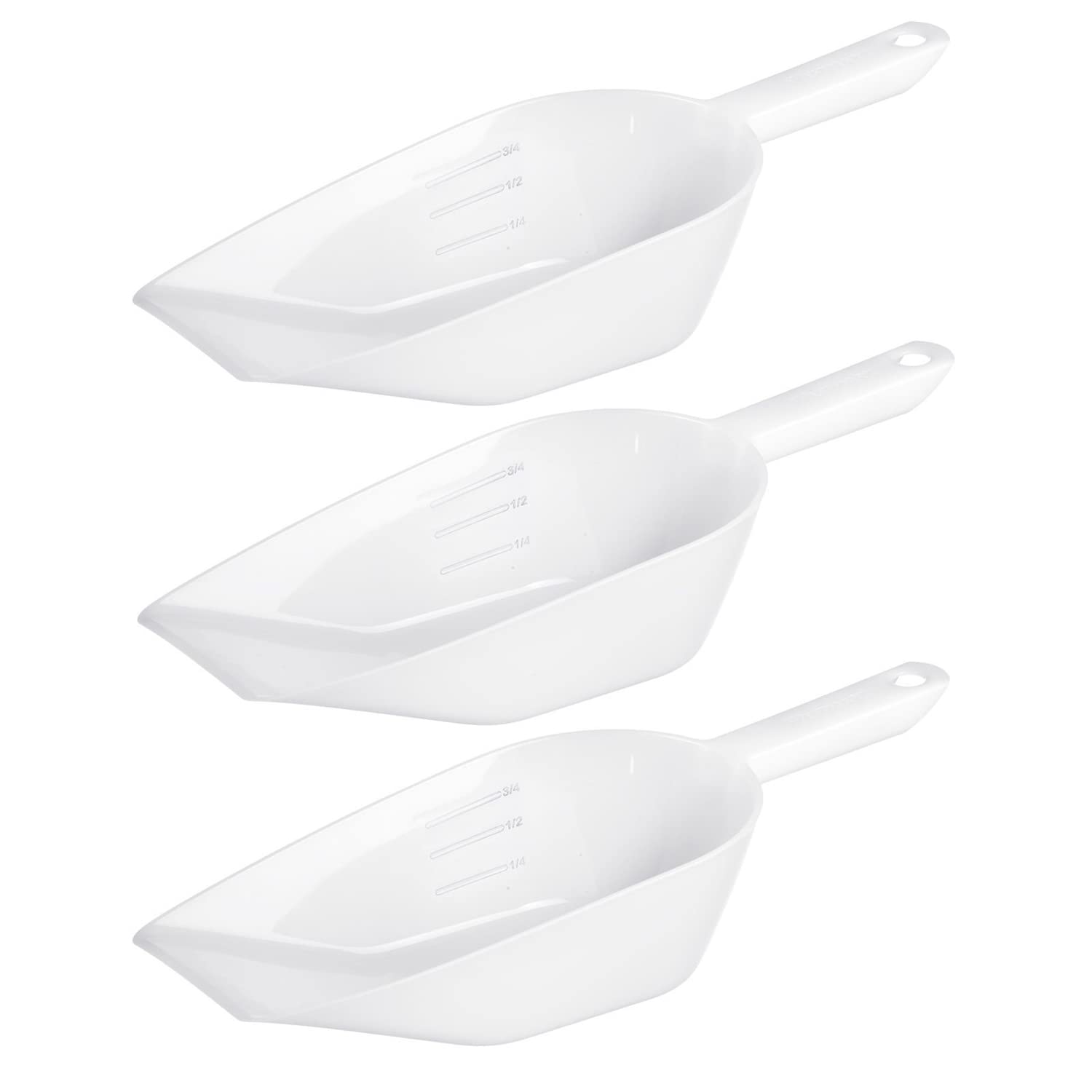 Westmark Back-/Abwiege-/Abfüllschaufeln, 3 Stück, Füllvolumen: je 1400 ml, Kunststoff, Halvar, Weiß, 909922E2
