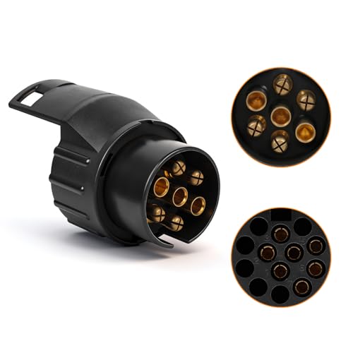 HISports Adattatore Rimorchio Da 13 A 7 Poli - Corto, 12V, Impermeabile, Per Auto, Camper E Barca