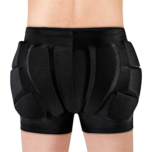 WOSAWE Short de Protection pour Homme/Femme, Respirant Hip 3D Pantalon de Rembourré pour Patinage Snowboard Ski Roller VTT Descente Rugby (Noir M) Cover