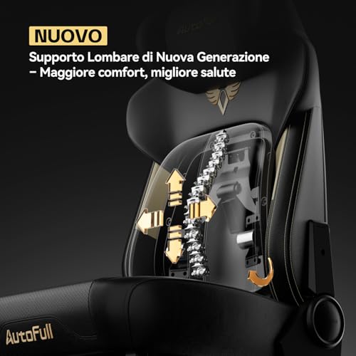 M6 Ultra 2.0 Sedia Gaming Ergonomica | Sedia da Gioco con Funzione Massaggio, Braccioli Meccanici a 720°, Supporto Lombare Adattivo, Cuscino Poggiatesta Regolabile | Con Poggiapiedi in Pelle - Sedia gaming - Immagine 2