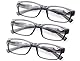 3 Pack Lesebrille 2.25 Herren/Damen,Gute Brillen,Hochwertig,Rechteckig,Komfortabel,Super Lesehilfe,fur Manner und Frauen,(3 Grau)