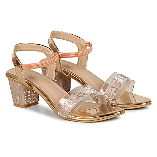 Image of Smart & Sleek Transparent Block Heels Sandals for Women & Girls-AB55