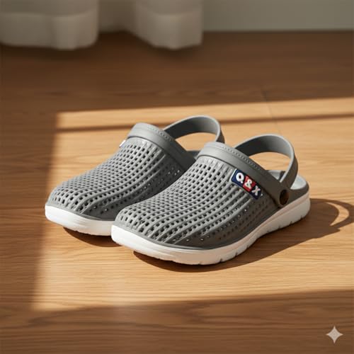 Image of Men Clogs Quick Dry Mesh Walking Clogs Lightweight EVA Arch Support Slip On Mules - Waterproof Anti Skid Outdoor Indoor Beach Pool Sandals