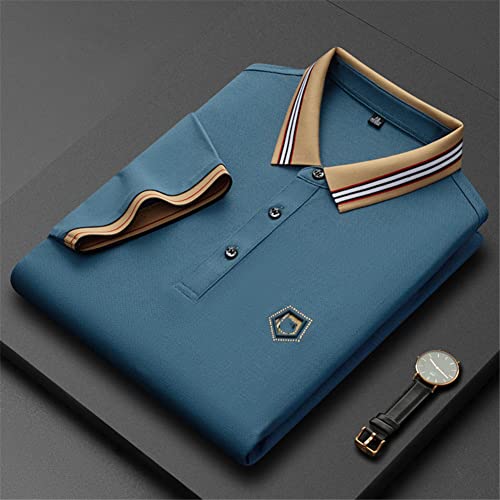 Youllyuu Mercerized Cotton Breathable Polo Shirt Men's Lapel Short Sleeved T-Shirt Embroidery Golf Polos3