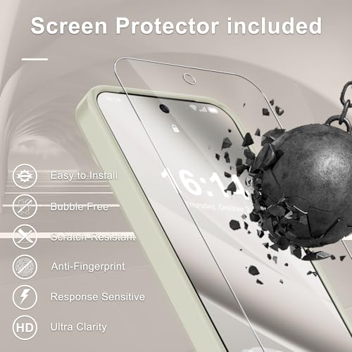 Image of for Google Pixel 10 /10 Pro Case, Matte Magnetic Phone Cover [with 1 Screen Protector] [Support for MagSafe] [Shockproof Military Grade Protection] Translucent Frosted Back, Cream White
