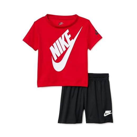 Nike Baby Boy's Dri-FIT Logo Graphic T-Shirt & Shorts Two-Piece Set (Infant) Black/University Red 12 Months