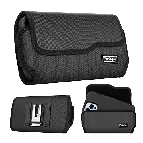 Belt Holster For Phones 13 Pro Max, 12 Pro Max, 11 Pro Max, Xs Max, Magnetic Closure, Metal Belt Clip, New Twill Fabric With Eva Padding. For Rugged Case. #TOP7