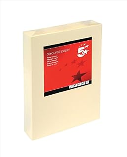 5 Star Office Coloured Copier Paper Multifunctional Ream-Wrapped 80gsm A4 Light Cream [500 Sheets]