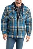 Legendary Whitetails Men's Standard Maplewood Hooded Shirt Jacket, Slate Hatchet Plaid, X-Large