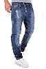 Sky Rebel Jeans Herren Hose Chino Slim Leg Drop Crotch Denim Clubwear Sweathose, Dunkelblau, Gr. 30W / 34L #2