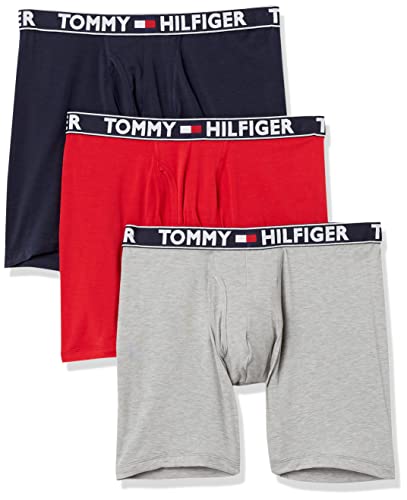 Tommy Hilfiger Men's Underwear 3 Pack Comfort 2.0 Boxer Brief, Mahogany, Large