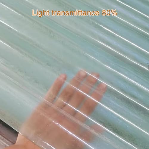 Clear Roofing Sheet,Cladding Walling Sheeting,Greenhouse Shed Roof Panel,Side Panels Roofing Tiles,1mm Fiberglass Daylighting Panels,3/5/8/12/15/18/20 Pcs Corrugated Sheet (35x91in,12 pcs)