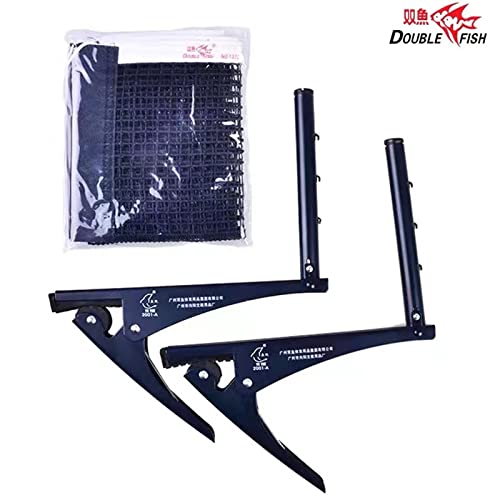 Double Fish Collapsible Table Tennis Net And Post Set, Adjustable Training Competition Professional Ping Pong Net With Clamp, Easy Set Up, Steel Portable Spring Activated Grip Holder Clip #TOP5