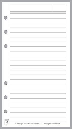 Personal Size Notes Pages Planner Insert, Sized and Punched for Filofax Personal Notebook (3.7