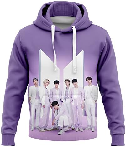 Kpop Hoodie Women's Novelty Sweatshirts 3D Printed Long Sleeve Hallyu Fans Pullover Unisex