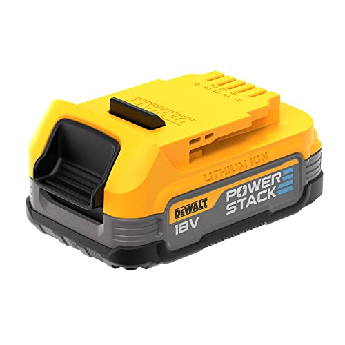 DEWALT 18 Volt Powerstack Ersatz-Akku mit Pouch-Akku-Technologie DCBP034 (1,7 Ah, innovative Pouch-Zellen-Technologie, einsetzbar in allen 18V XR Akku-Maschinen, mit Kapazitätsanzeige über LEDs)
